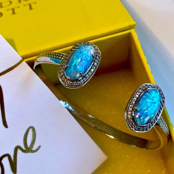Kendra Scott Jewelry - NWOT RARE & Retired Kendra Scott Erica Bracelet Ice Blue Opal & Silver GORGEOUS!